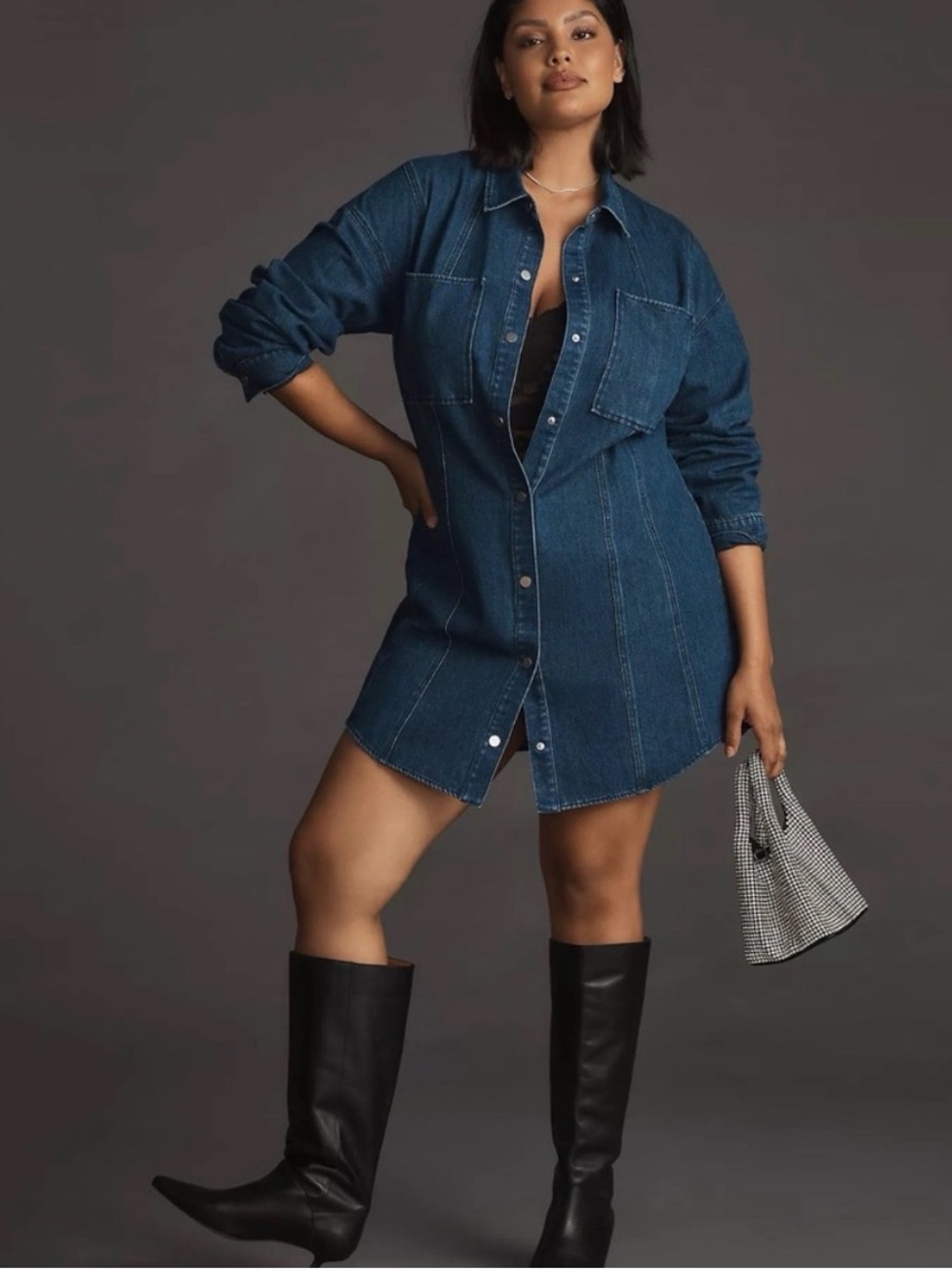 Anthropologie Mare Mare Denim Snap Front Mini Dress Western Women’s XXS
